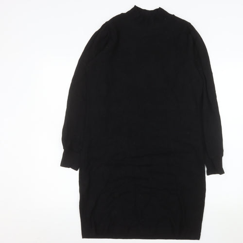 Next Women's Black High Neck Bodycon Knit Dress Size 10