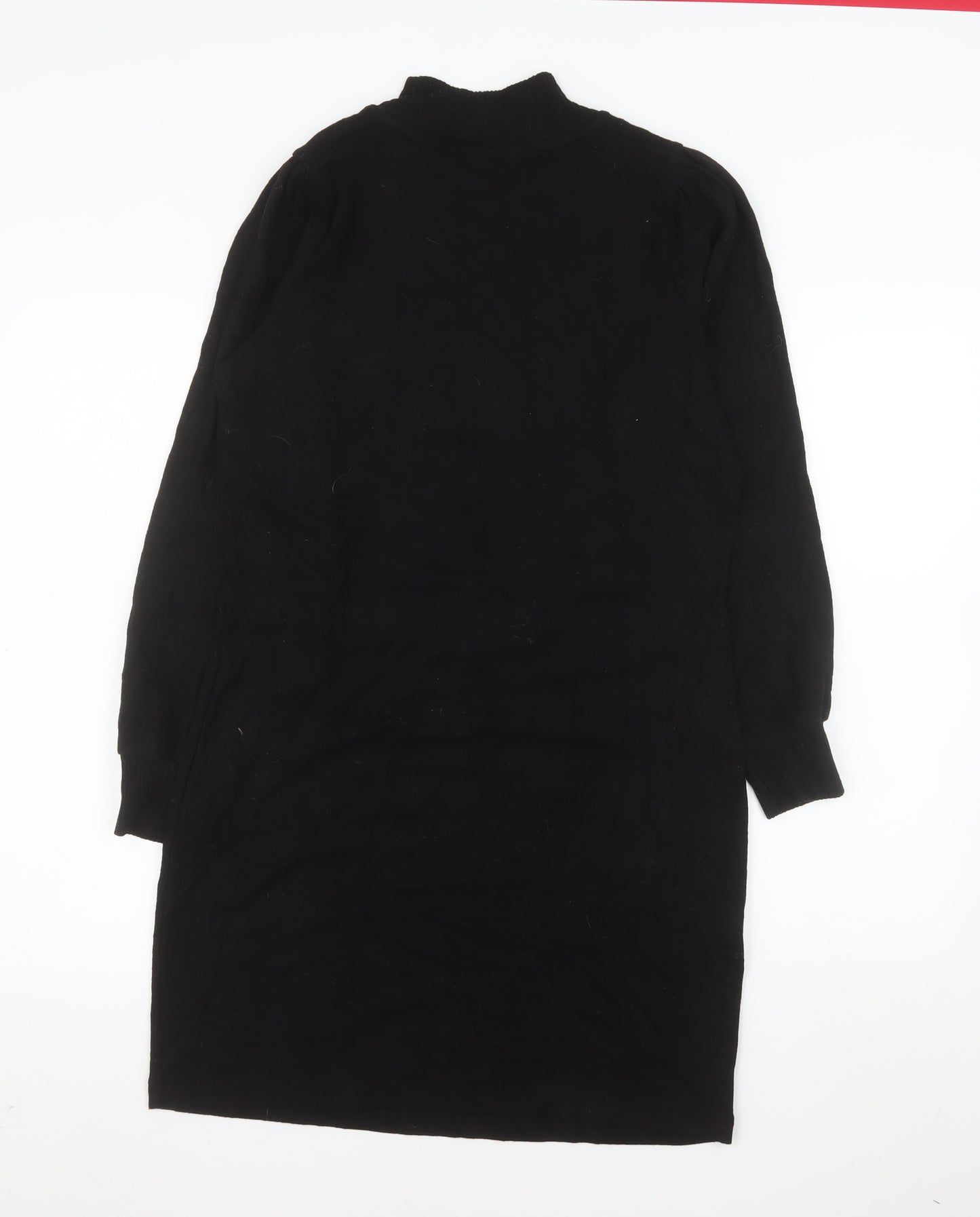 Next Women's Black High Neck Bodycon Knit Dress Size 10