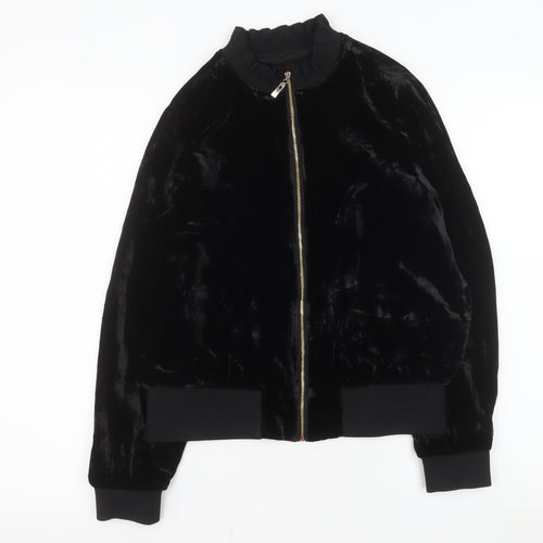 Rebecca Taylor Women’s Black Velvet Bomber Jacket Size 10