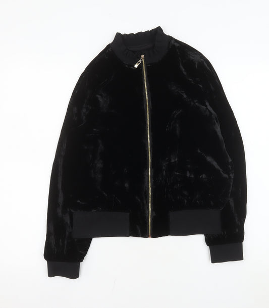 Rebecca Taylor Women’s Black Velvet Bomber Jacket Size 10
