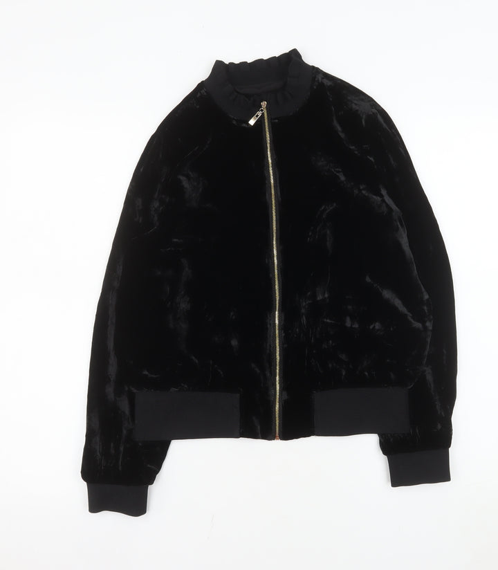 Rebecca Taylor Women’s Black Velvet Bomber Jacket Size 10