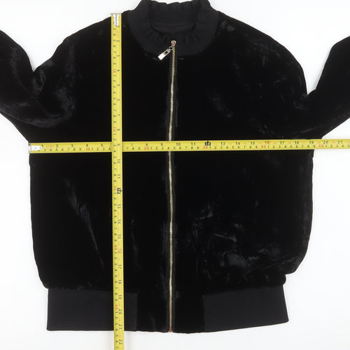 Rebecca Taylor Women’s Black Velvet Bomber Jacket Size 10