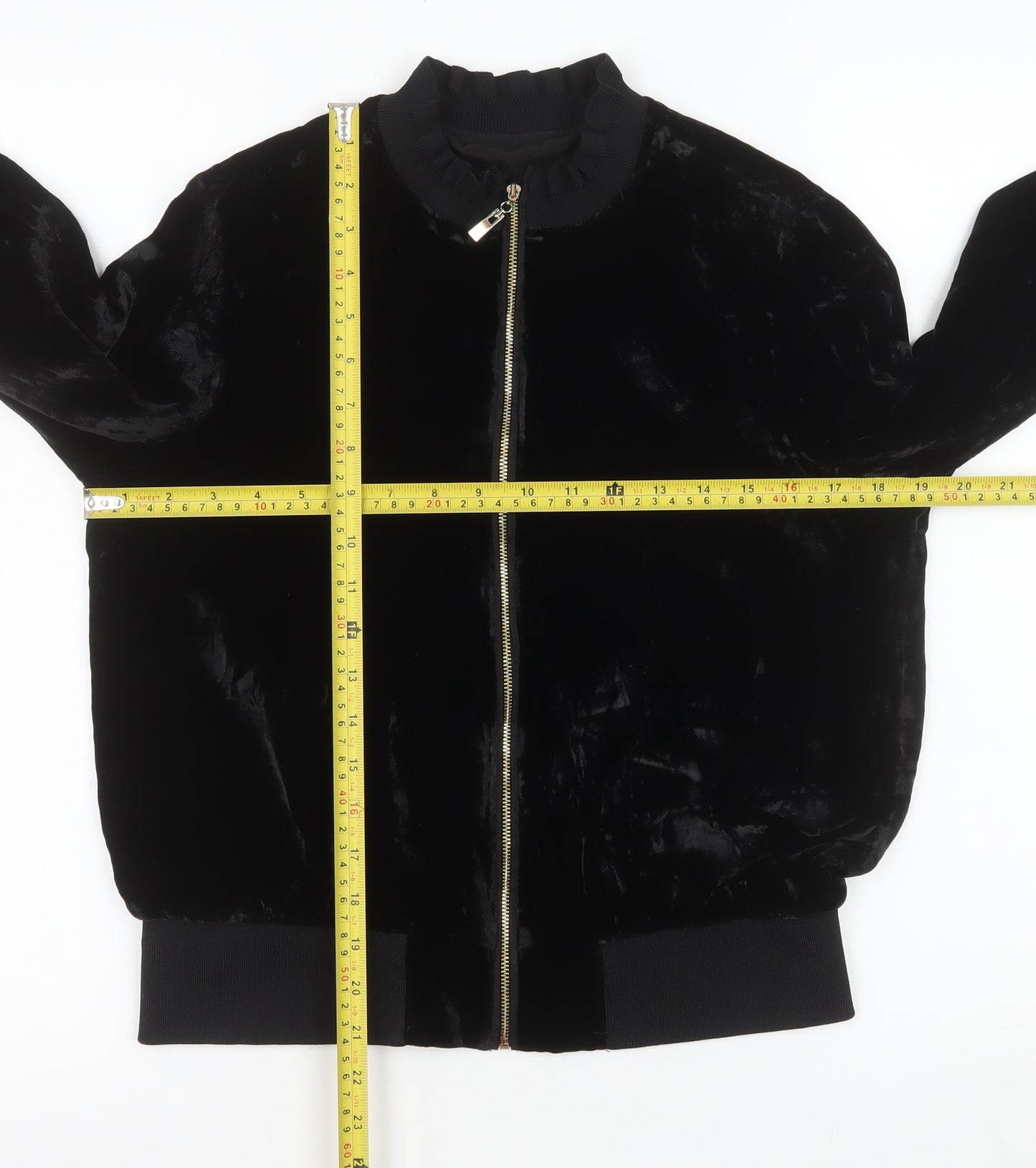 Rebecca Taylor Women’s Black Velvet Bomber Jacket Size 10