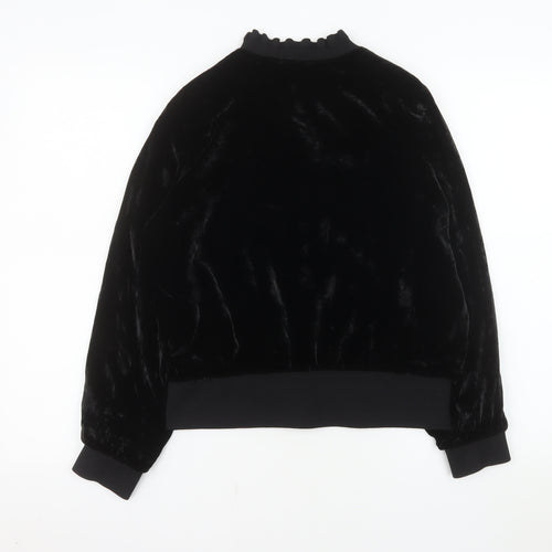 Rebecca Taylor Women’s Black Velvet Bomber Jacket Size 10