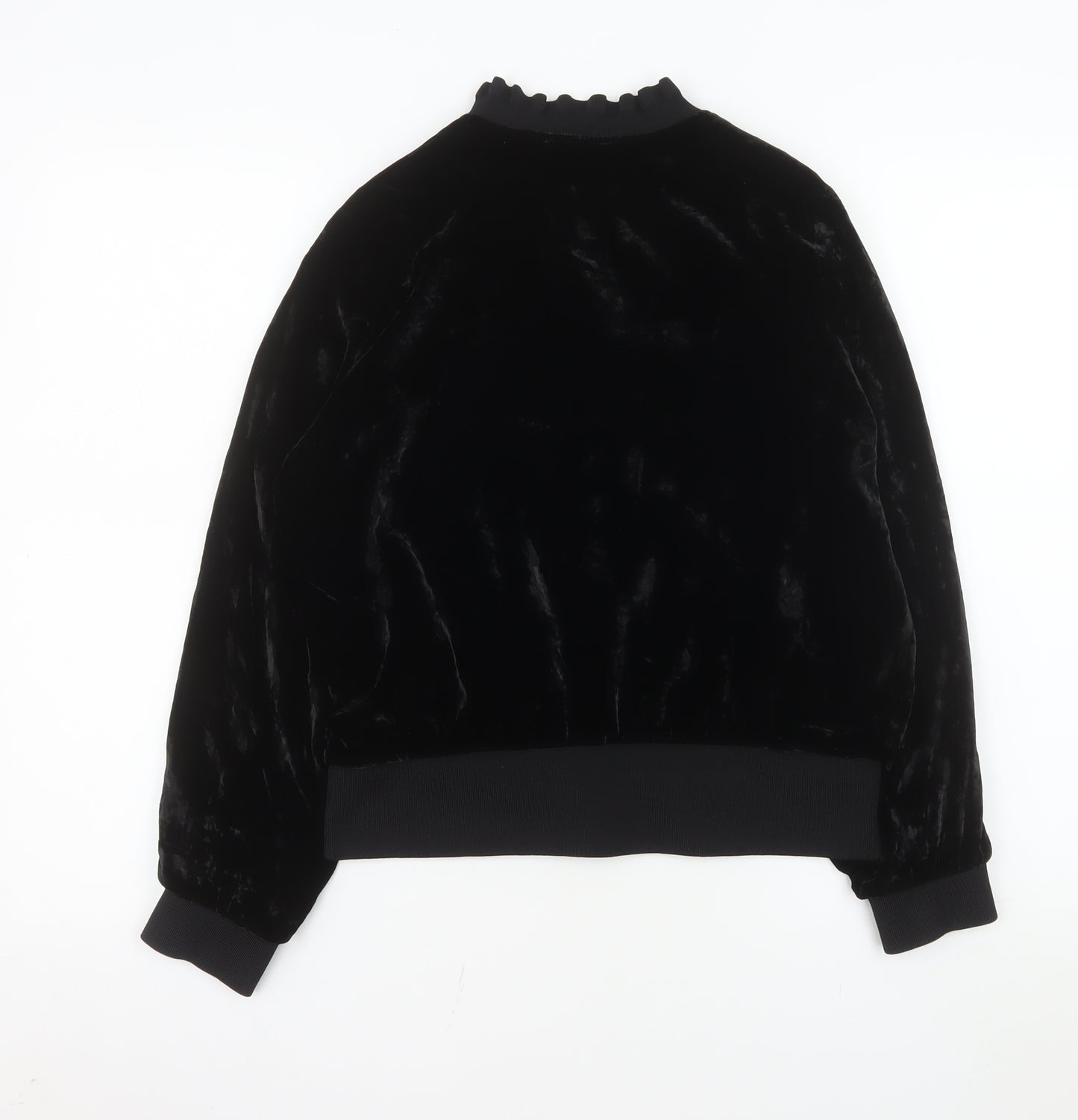Rebecca Taylor Women’s Black Velvet Bomber Jacket Size 10