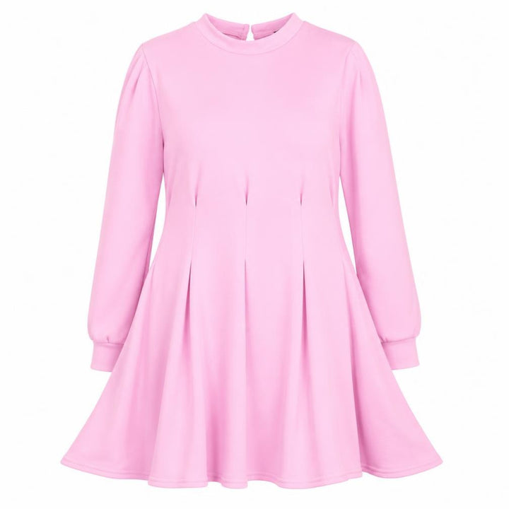 Boohoo Women Pink Fit & Flare Long Sleeve Knee Length Dress Size 18