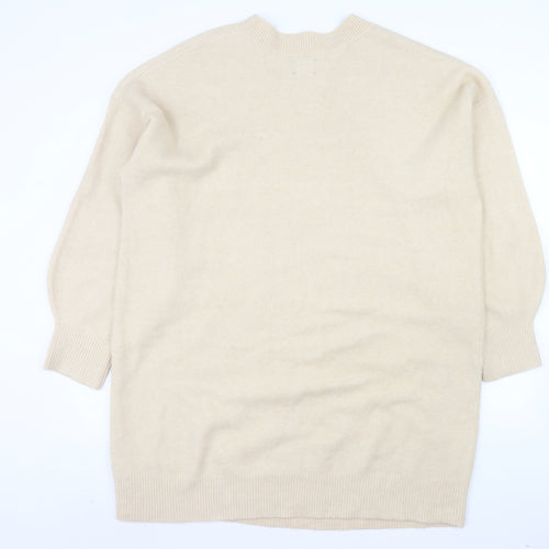 ASOS Women's Beige Crew Neck Long Sleeve Pullover Jumper Size L