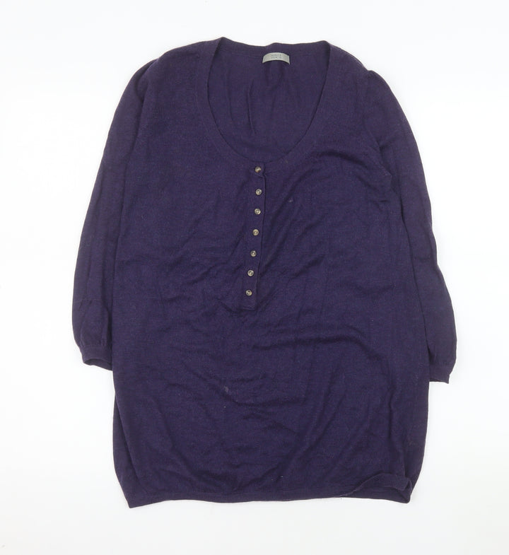 Marks and Spencer Women’s Purple Henley Wool Knit Jumper Size 10