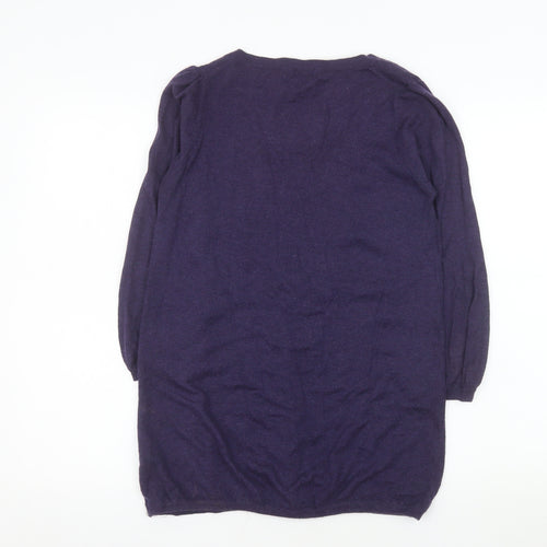 Marks and Spencer Women’s Purple Henley Wool Knit Jumper Size 10