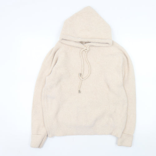QED London Women’s Beige Pullover Hoodie Knit M