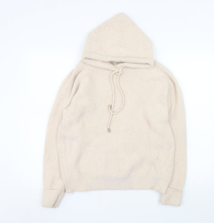 QED London Women’s Beige Pullover Hoodie Knit M