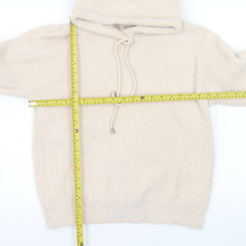 QED London Women’s Beige Pullover Hoodie Knit M