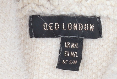QED London Women’s Beige Pullover Hoodie Knit M