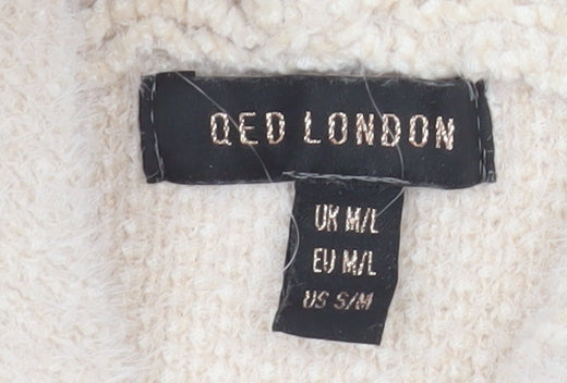 QED London Women’s Beige Pullover Hoodie Knit M