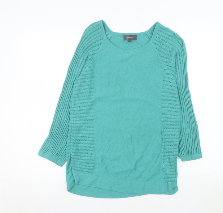 Marks and Spencer Per Una Women's Green Knit Blouse Size 12