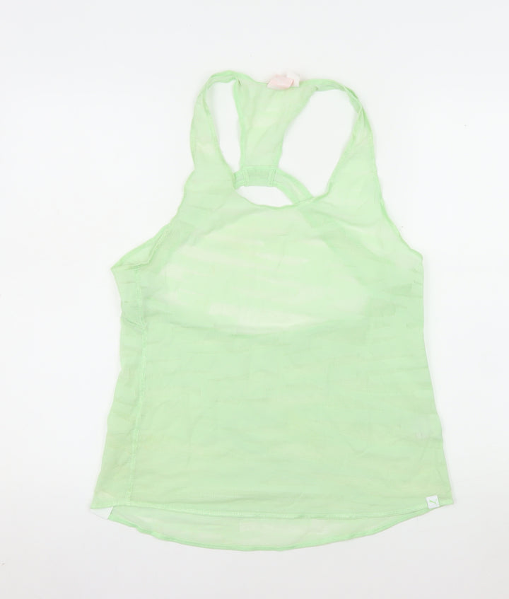 Puma Women's Green Racerback Mesh Tank Top Size 14