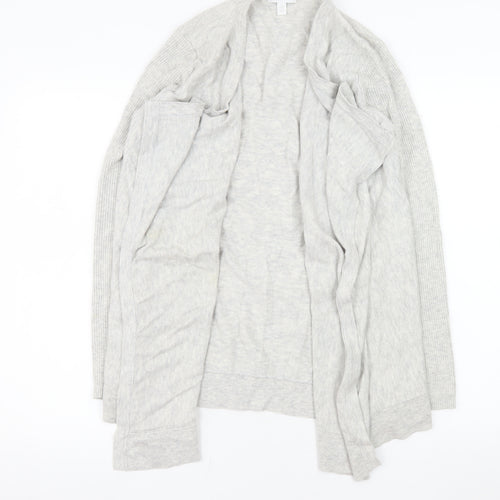 The White Company Women’s Grey Cardigan Size 12 Merino Wool Cotton Blend