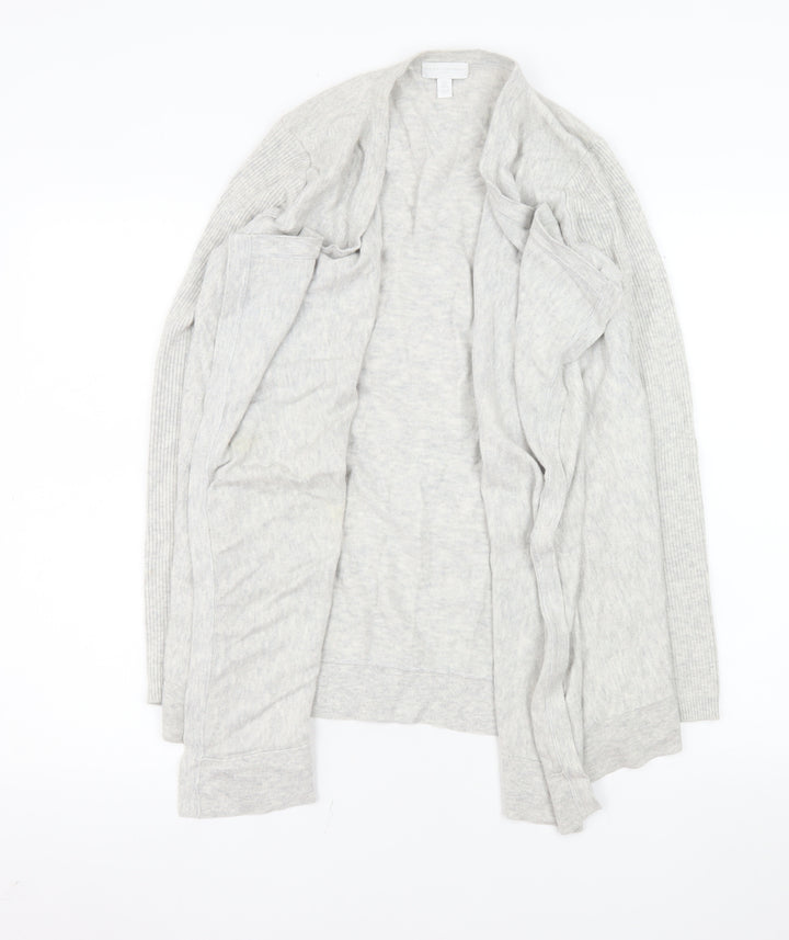The White Company Women’s Grey Cardigan Size 12 Merino Wool Cotton Blend