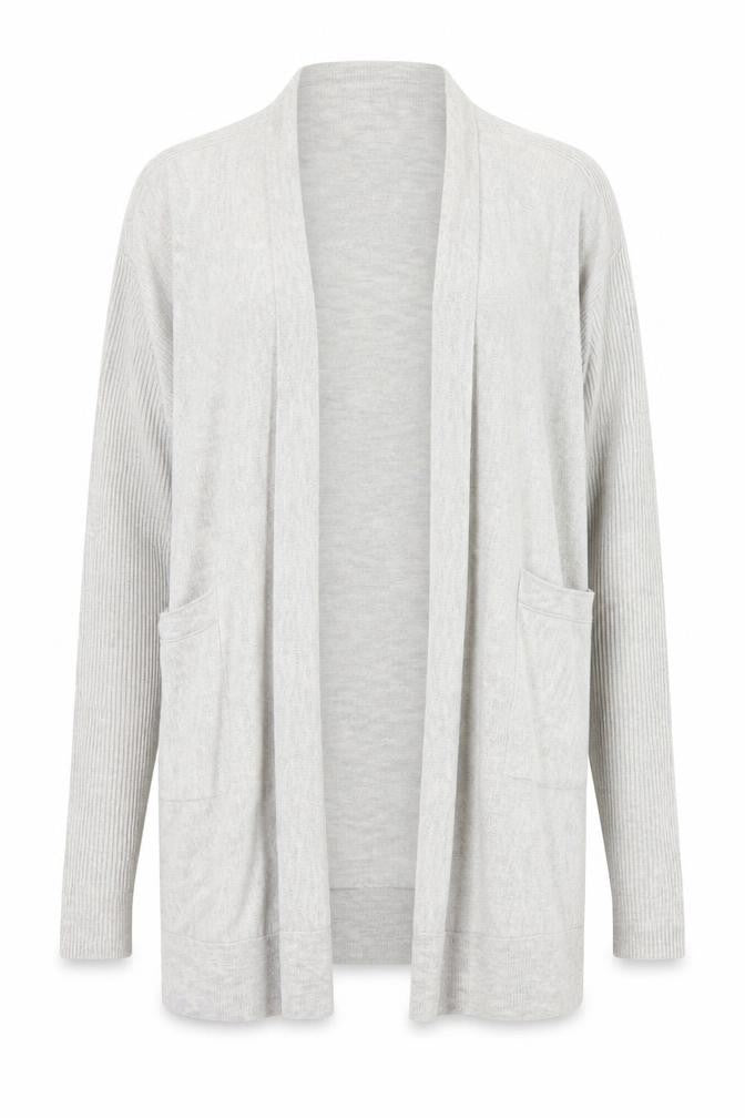 The White Company Women’s Grey Cardigan Size 12 Merino Wool Cotton Blend
