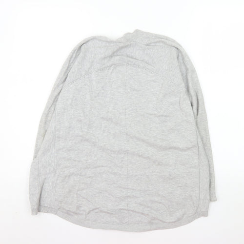 White Stuff Women's Grey Size 12 Cotton Open Cardigan