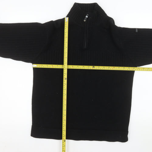 Duck and Cover Men's Black Medium 1/4 Zip Knit Pullover Sweatshirt