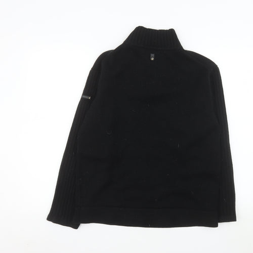 Duck and Cover Men's Black Medium 1/4 Zip Knit Pullover Sweatshirt