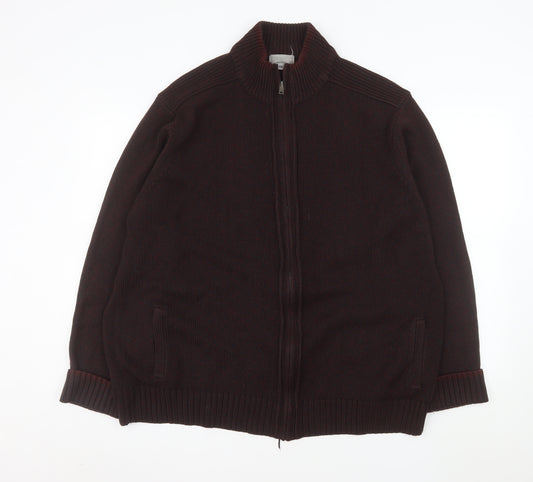 Marks and Spencer Men’s Brown 2XL Knit Full Zip Jacket