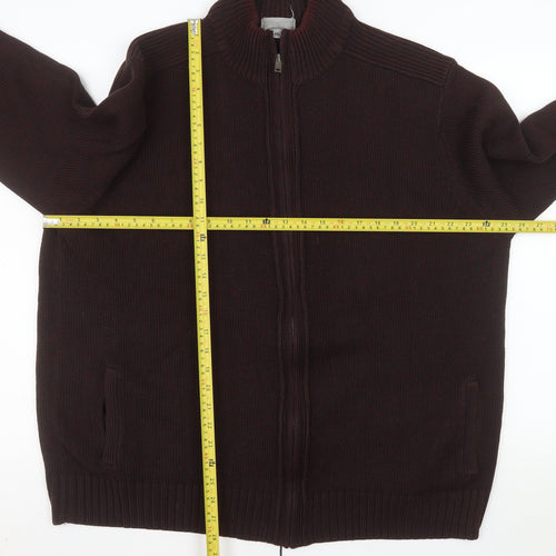 Marks and Spencer Men’s Brown 2XL Knit Full Zip Jacket