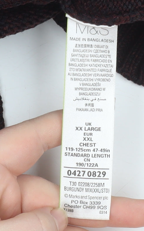 Marks and Spencer Men’s Brown 2XL Knit Full Zip Jacket