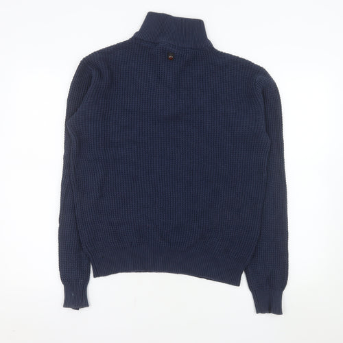 Duck and Cover Men's Blue Cotton 1/2 Zip Knit Sweatshirt Size L