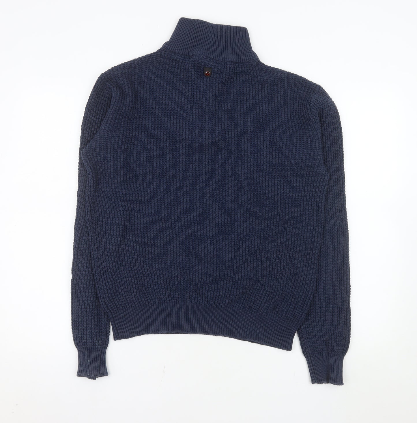 Duck and Cover Men's Blue Cotton 1/2 Zip Knit Sweatshirt Size L