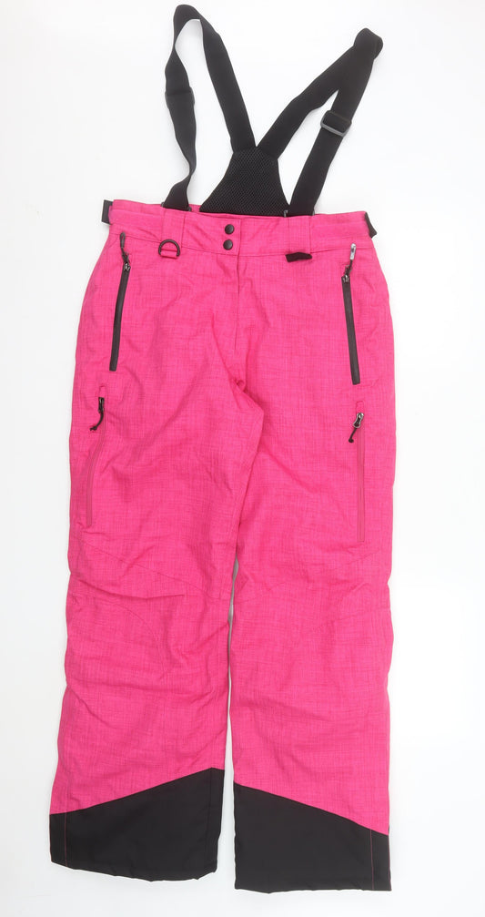 Crane Women's Pink Waterproof Insulated Snow Ski Pants M