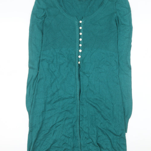 Mistral Women’s Green Knit Button Sweater Dress Size 10