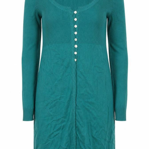 Mistral Women’s Green Knit Button Sweater Dress Size 10