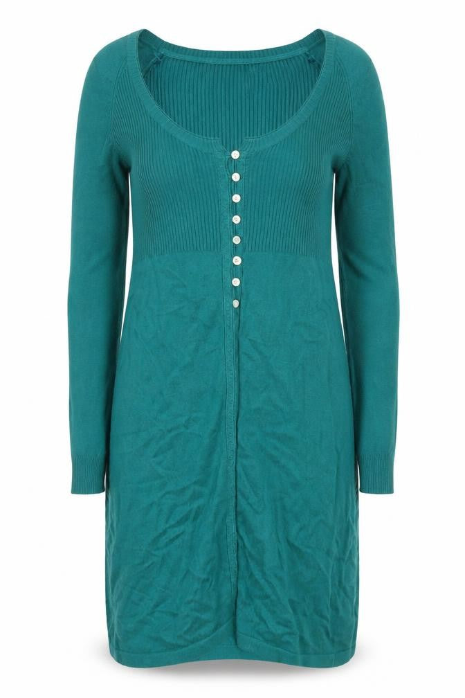 Mistral Women’s Green Knit Button Sweater Dress Size 10