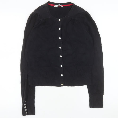 Laura Ashley Women’s Black Cotton Blend Long Sleeve Cardigan Size 12