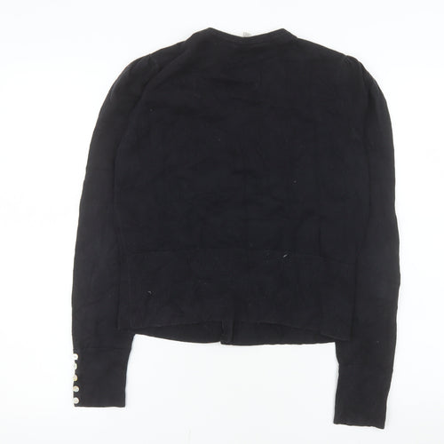Laura Ashley Women’s Black Cotton Blend Long Sleeve Cardigan Size 12