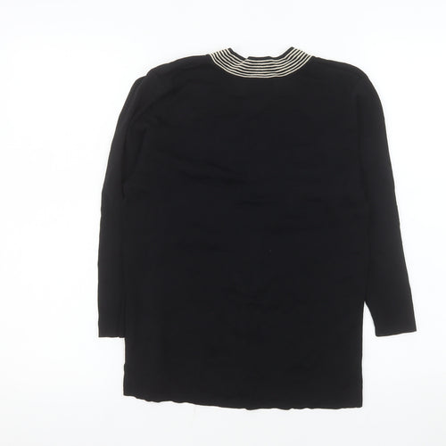 Berkertex Womens Black V-Neck Long Sleeve Knit Jumper Size 14