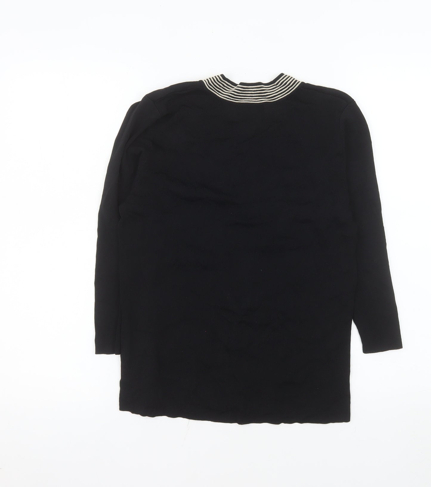 Berkertex Womens Black V-Neck Long Sleeve Knit Jumper Size 14