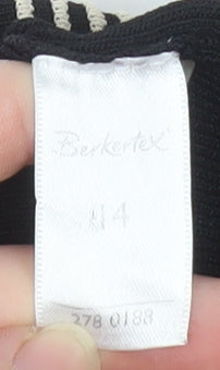 Berkertex Womens Black V-Neck Long Sleeve Knit Jumper Size 14