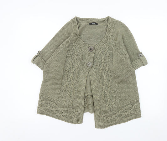 Marks and Spencer Women’s Green Cable Knit Short Sleeve Cardigan UK 18