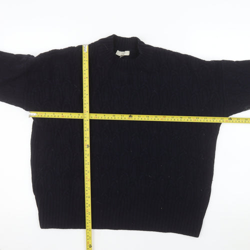 Hobbs Women’s Black Wool Cable-Knit Crew Neck Jumper Size M
