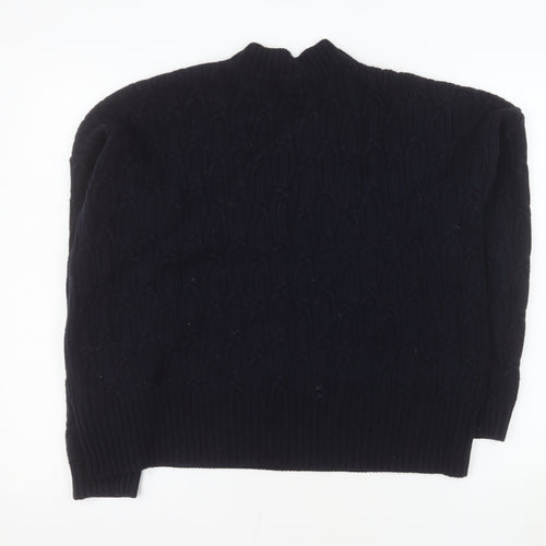 Hobbs Women’s Black Wool Cable-Knit Crew Neck Jumper Size M