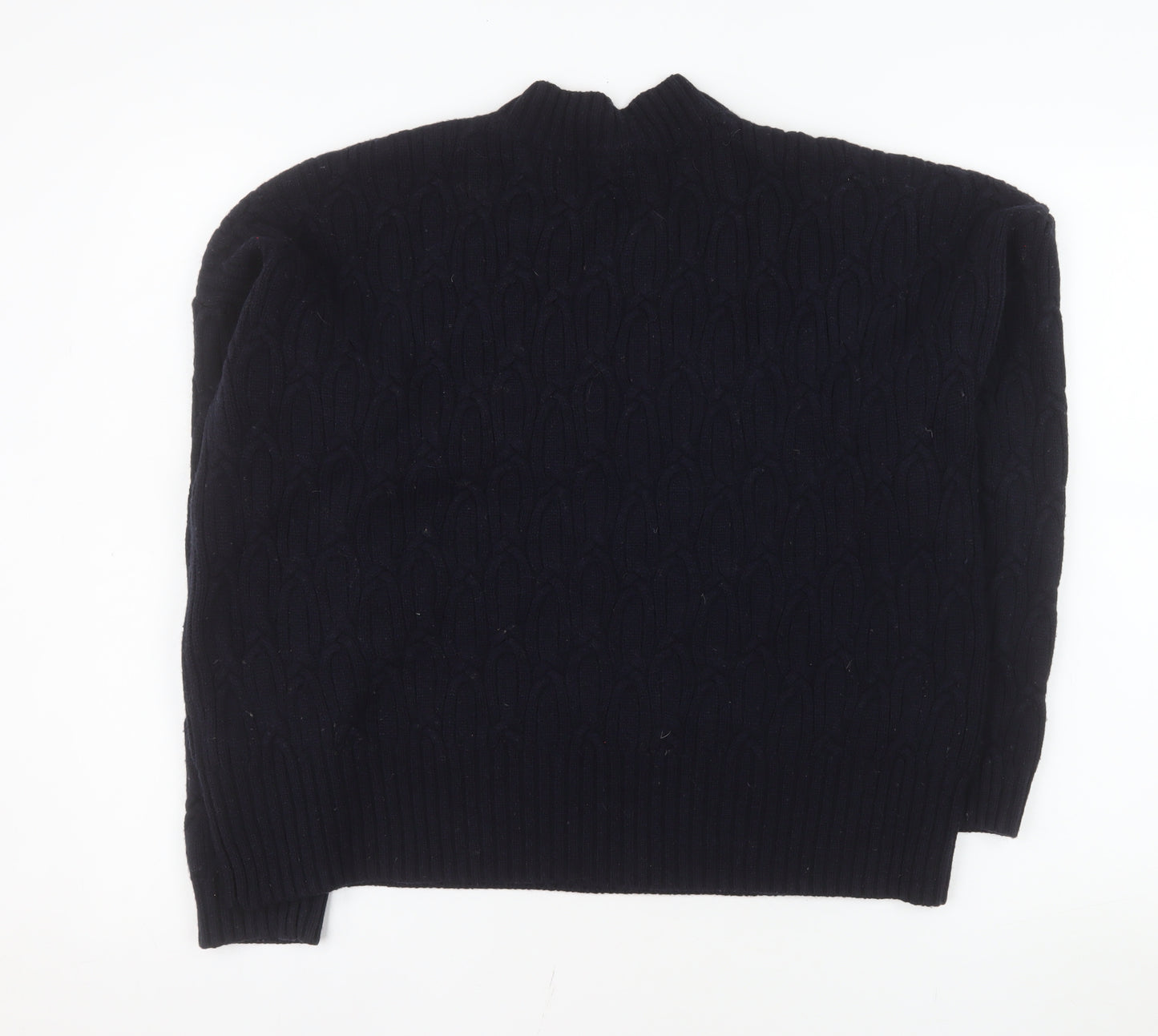 Hobbs Women’s Black Wool Cable-Knit Crew Neck Jumper Size M