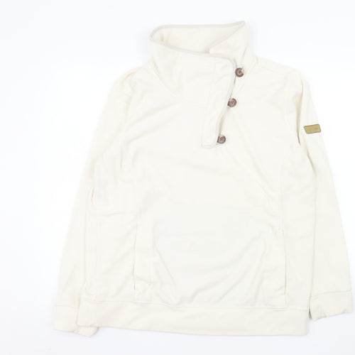 Berghaus Women Ivory 18 Pullover Fleece Sweatshirt Button Neck