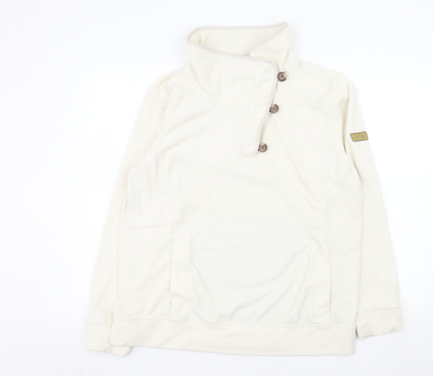 Berghaus Women Ivory 18 Pullover Fleece Sweatshirt Button Neck