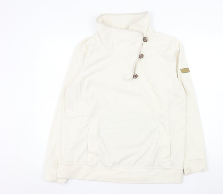 Berghaus Women Ivory 18 Pullover Fleece Sweatshirt Button Neck