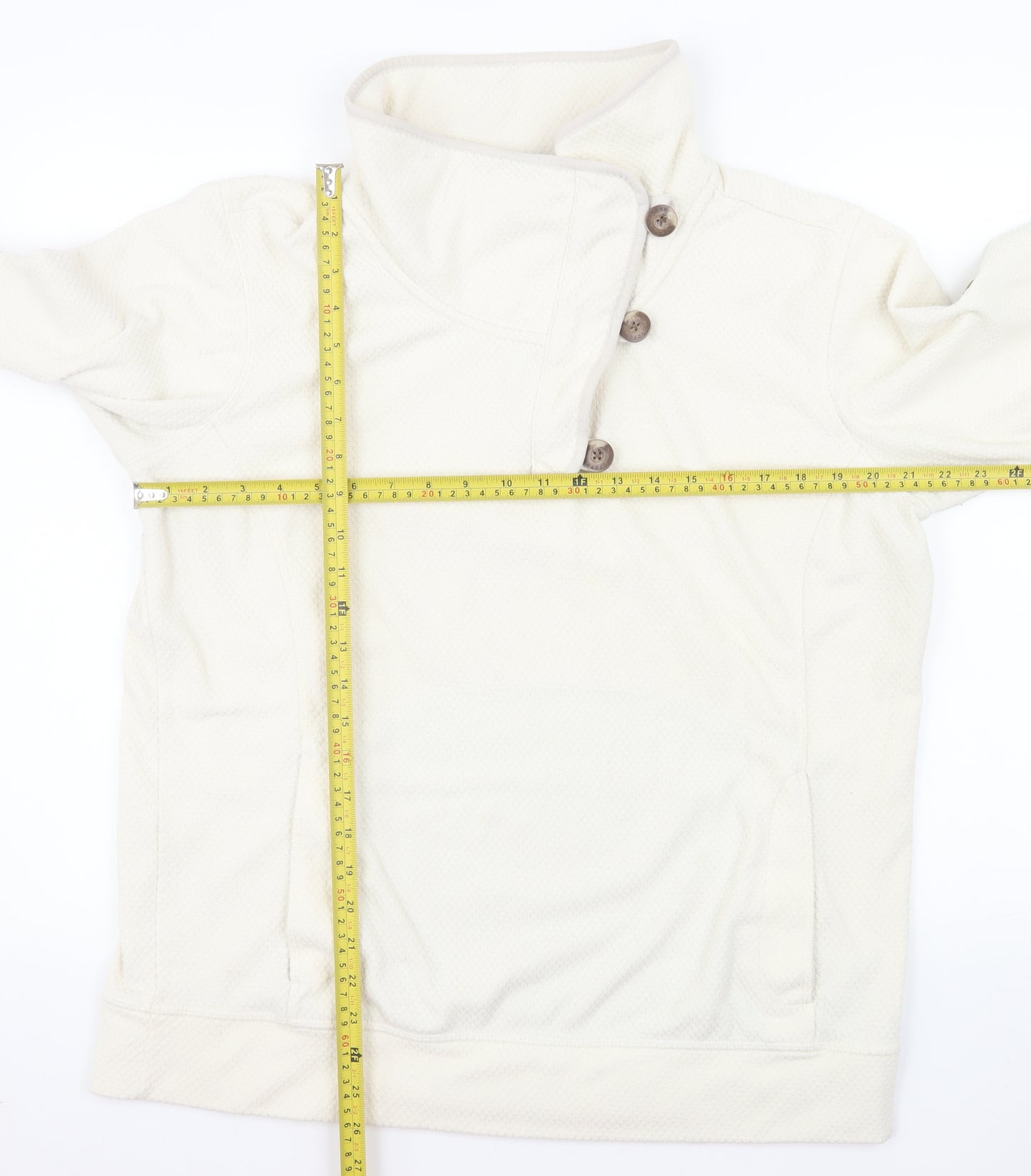 Berghaus Women Ivory 18 Pullover Fleece Sweatshirt Button Neck