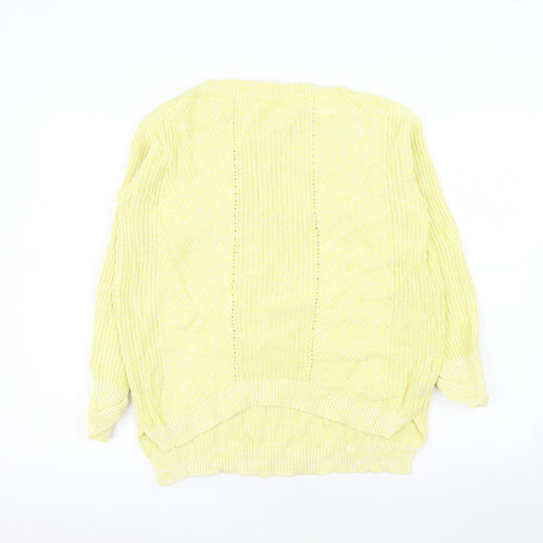 Marks and Spencer Women Yellow Cotton Knit Pullover Jumper Medium