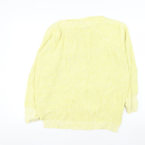 Marks and Spencer Women Yellow Cotton Knit Pullover Jumper Medium